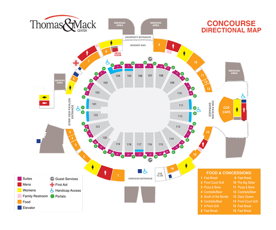 Cox Pavilion Las Vegas Seating Chart